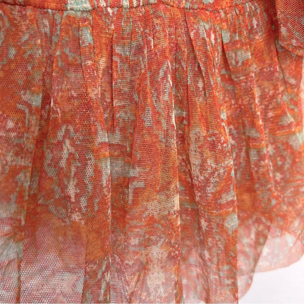 NWOT-Free People Penelope Tee Peach Combo Square Neck Blouse - Picture 5 of 16